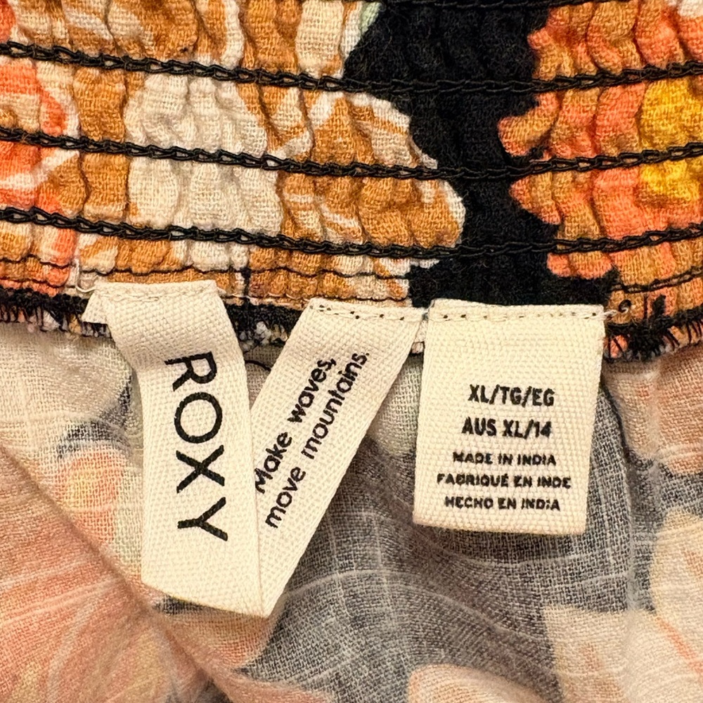 Summer dress- Roxy Black and Orange Floral Midi Dress